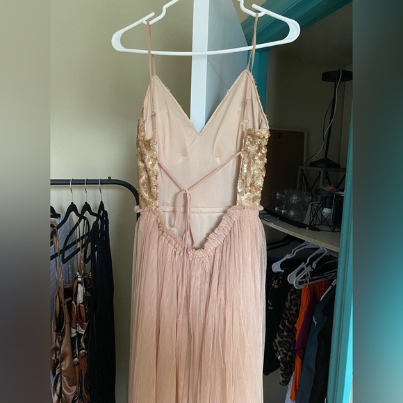 Honey (Chelsea) Formal Gold/Nude Dress - Picture 4 of 5
